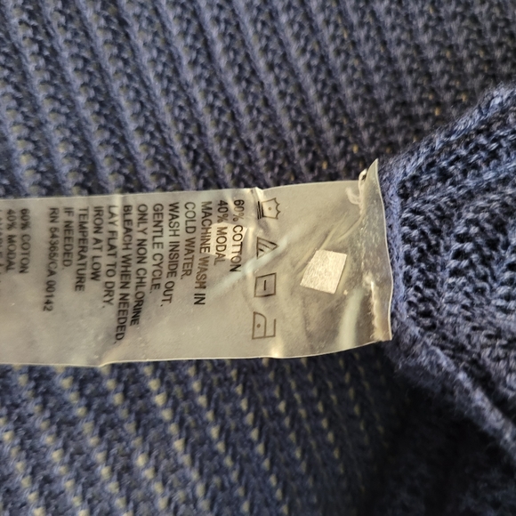 TanJay Women's Blue Knit Cropped Cardigan Sweater - Picture 9 of 10